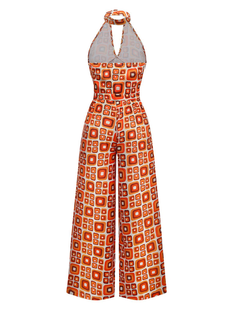 1960s Mandarin Collar Geometric Hippie Jumpsuit - vintage jumpsuit, retro fashion