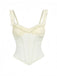 1960s Mesh Patchwork Ruffled Corset Camisole - vintage fashion, retro style