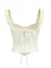 1960s Mesh Patchwork Ruffled Corset Camisole - vintage fashion, retro style