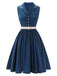 1960s Navy Blue Sleeveless Lapel Dress: beautiful vintage dress, retro fashion, elegant style with timeless appeal