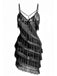 1960s Chain Pearl Ruffled Spaghetti Strap Nightgown - vintage nightgown, retro sleepwear