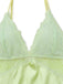 Green 1960s Lace Satin V-Neck Spaghetti Strap Nightgown - vintage nightgown, retro sleepwear