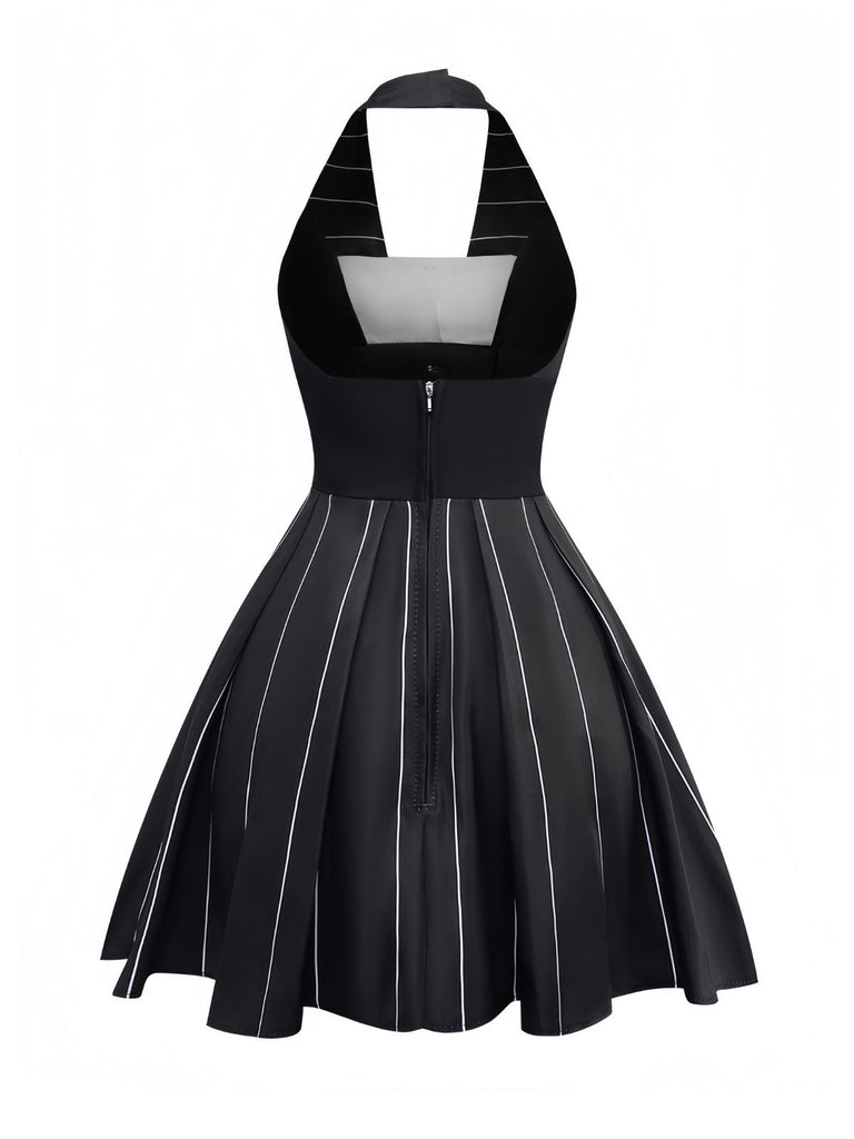 1960s Nightmare Before Christmas Bat Striped Dress - vintage dress, retro fashion