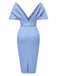 1960s Off-Shoulder Belted Solid Bodycon Dress — a 1960s silhouette that turns sidewalks into runways