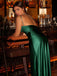 1960s One Shoulder Ruched Slit Satin Dress - vintage dress, retro fashion