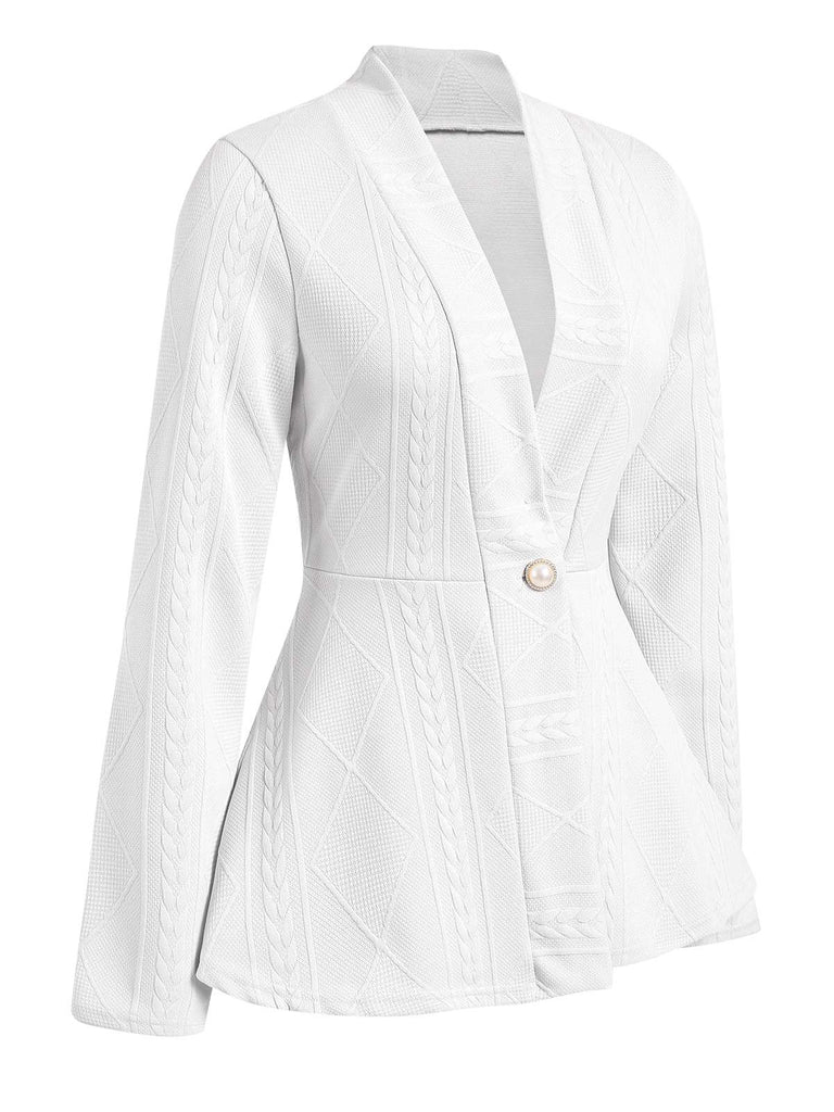 1960s Pearl Buttoned Waisted Flare Long Sleeve Coat, vintage coat, retro outerwear - perfect for women who love vintage and retro fashion