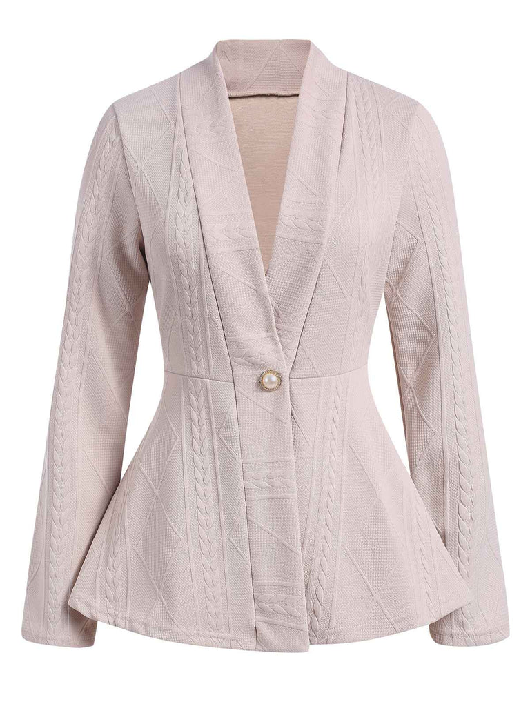 1960s Pearl Buttoned Waisted Flare Long Sleeve Coat, vintage coat, retro outerwear - perfect for women who love vintage and retro fashion
