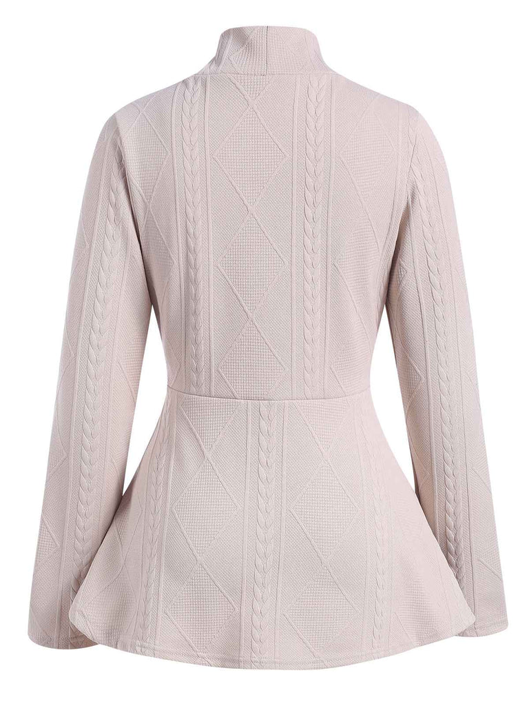 1960s Pearl Buttoned Waisted Flare Long Sleeve Coat, vintage coat, retro outerwear - perfect for women who love vintage and retro fashion