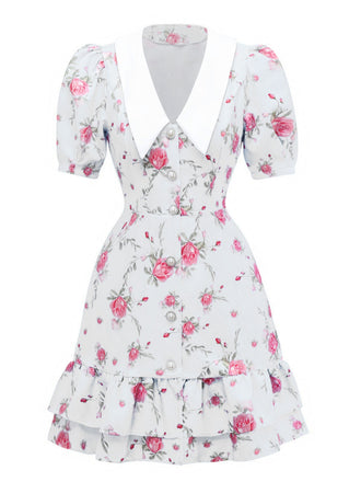 1960s Puff Sleeve Chelsea Collar Mini Dress - vintage dress, retro fashion