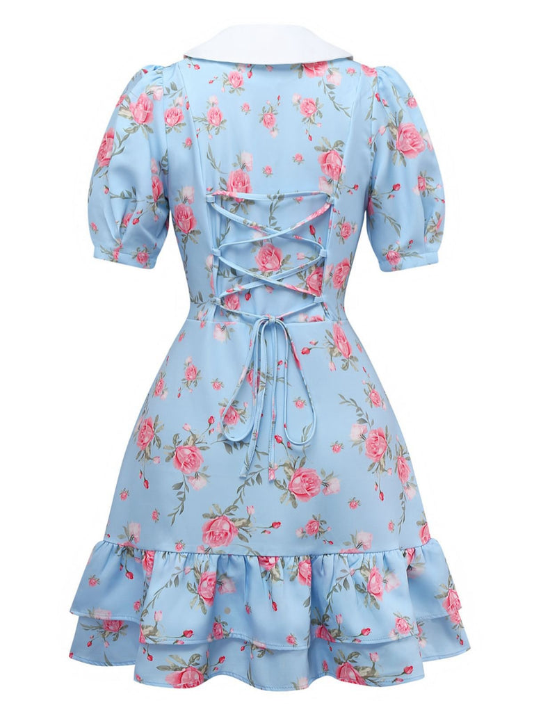 1960s Puff Sleeve Chelsea Collar Mini Dress - vintage dress, retro fashion
