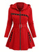 1960s Punk Hooded Zipper Belted Midi Jacket - vintage fashion, retro style