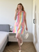 1960s Rainbow Stripe Heart Pocket Dress, vintage dress, retro fashion - perfect for women who love vintage and retro fashion
