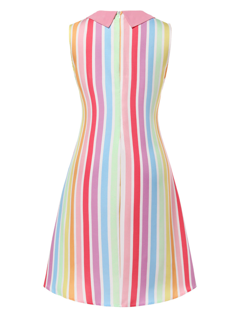 1960s Rainbow Stripe Heart Pocket Dress — the kind of 1960s dress that makes strangers smile