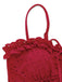 Red 1960s Embroidered Cutout Ruffled Side-Tie Tankini Set - vintage fashion, retro style, elegant red