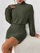 1960s Ribbed Turtleneck Sweater Bodycon Dress - vintage dress, retro fashion