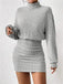 1960s Ribbed Turtleneck Sweater Bodycon Dress - vintage dress, retro fashion