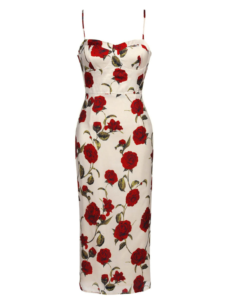 1960s Rose Suspender Pencil Dress — vintage elegance for the modern woman