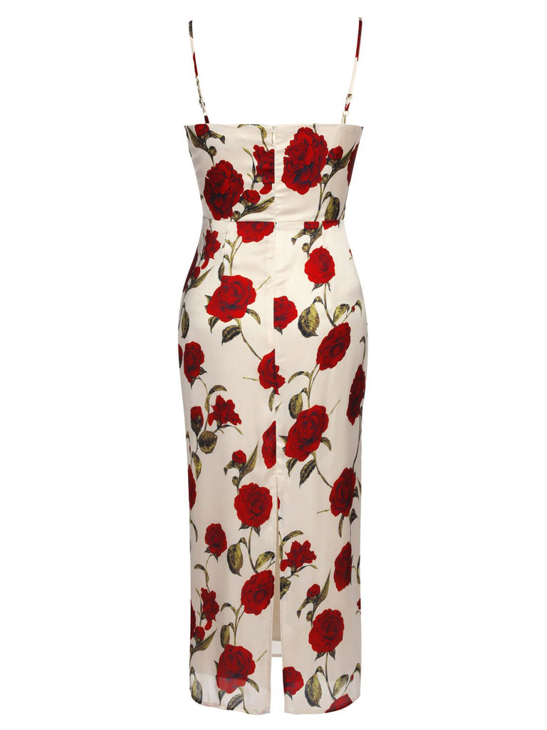 1960s Rose Suspender Pencil Dress — vintage elegance for the modern woman