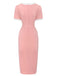 1960s Round Neck Colorblock Bow Bodycon Dress - vintage dress, retro fashion