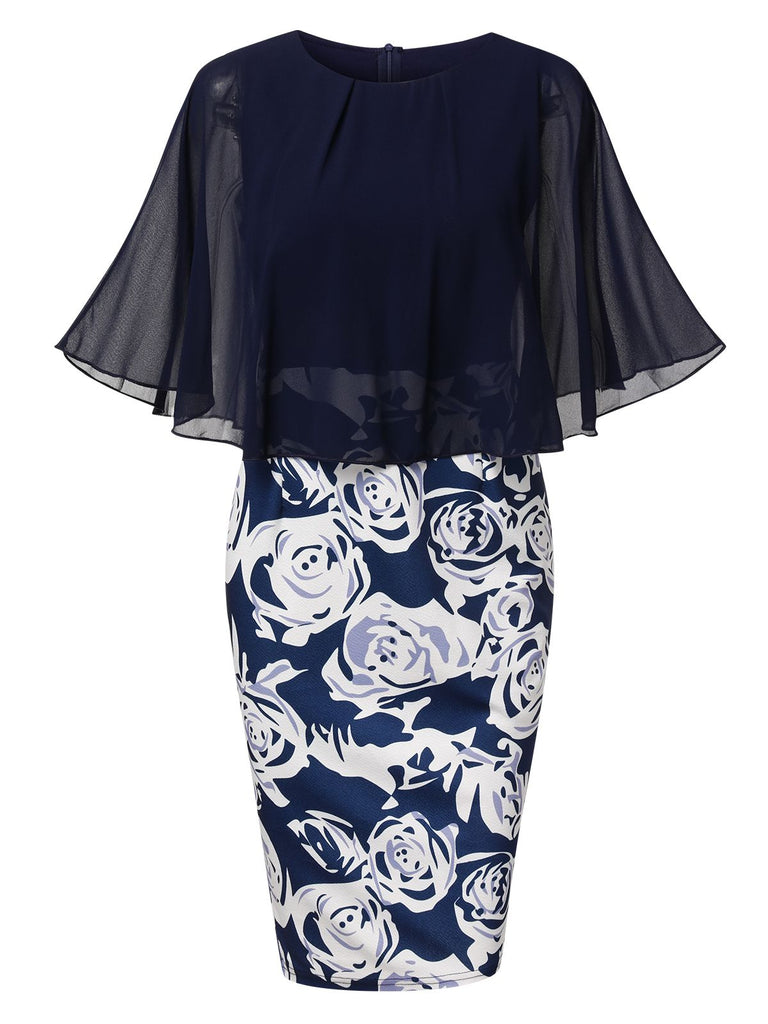 1960s Round Neck Mesh Cape Dress: where 1960s romance meets her modern spirit