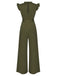 1960s Ruffles Sleeve High Waist Wide-Leg Belted Jumpsuit, vintage romper, retro jumpsuit - perfect for women who love vintage and retro fashion