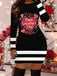 1960s Santa Snowman Knit Dress - vintage dress, retro fashion