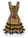 1960s Scottish Tartan Lace-Up Wide-Strap Dress - vintage dress, retro fashion