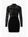 1960s Sheer Lace Bodycon Dress with Draped Skirt - vintage dress, retro fashion