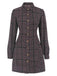 1960s Shirt Collar Lantern Sleeve Plaids Dress: where 1960s romance meets her modern spirit