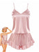 1960s Slip Ruffle Satin Pajama Set - vintage fashion, retro style