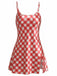 1960s Slip Satin Gingham Side Slit Nightgown - vintage nightgown, retro sleepwear