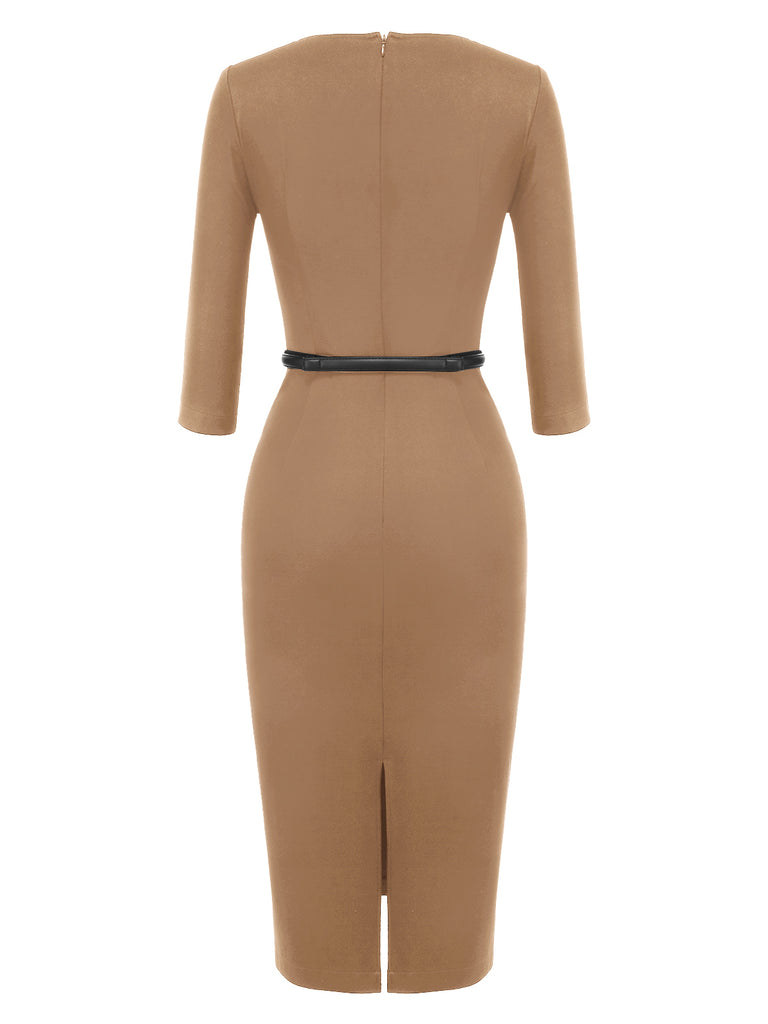 Black 1960s Solid Boat Neck Wrap Dress: timeless style reimagined