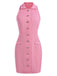 She slips into this 1960s Solid Button Pocket Lapel Pencil Dress and suddenly it's a 1960s daydream