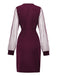 1960s Solid Glitter V-Neck Mesh Bodycon Dress - vintage dress, retro fashion
