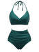 She's wearing 1960s Solid Halter Lace-Up Swimsuit and the whole beach remembers the 1960s