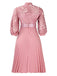 1960s Solid Lace Crochet Pleated Belted Dress — the kind of 1960s dress that makes strangers smile