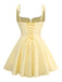 Yellow 1960s Solid Lace Straps Lace-Up Skater Dress | vintage dress, retro fashion, elegant style - perfect for retro fashion enthusiasts