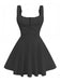 1960s Solid Lace Straps Lace-Up Skater Dress - vintage dress, retro fashion