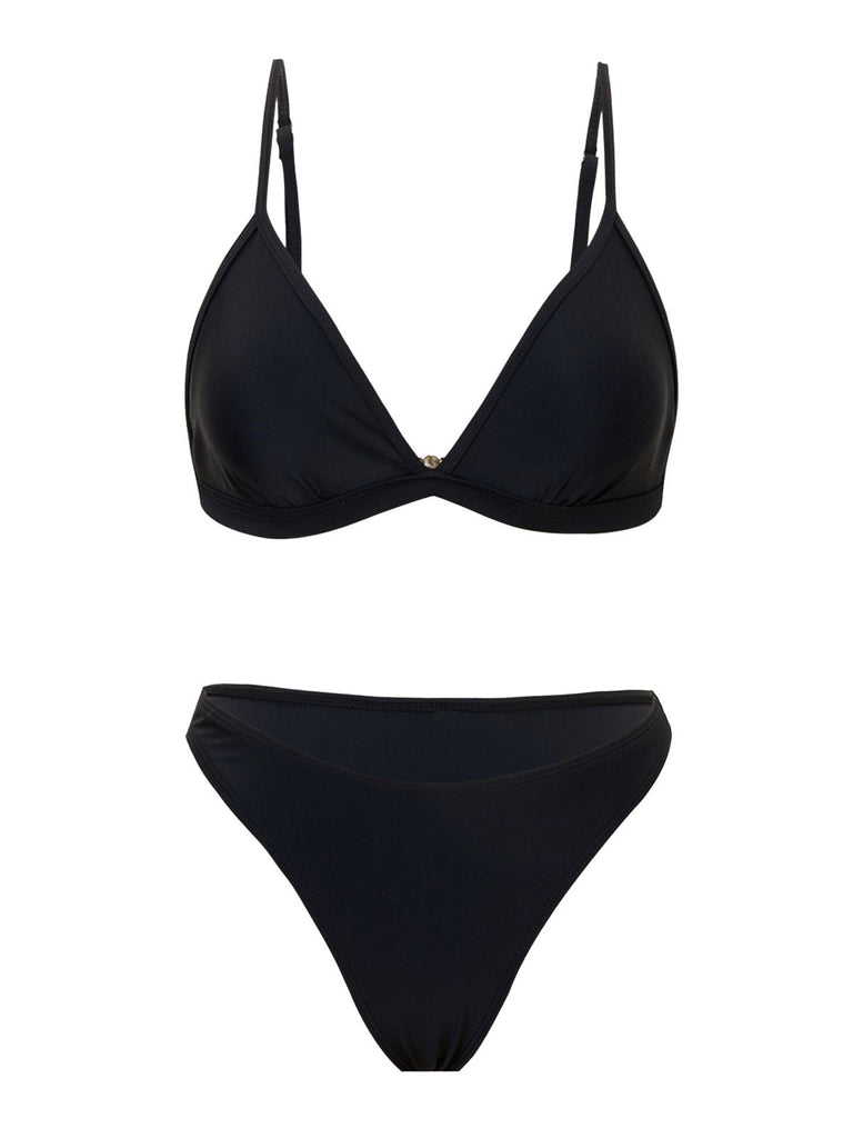1960s Solid Mesh Plunge Bikini Set & Cover-Up - vintage fashion, retro style