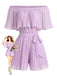 1960s Solid Off Shoulder Pleated Romper 5