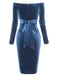 She slips into this 1960s Solid Off-Shoulder Velvet Dress and suddenly it's a 1960s daydream