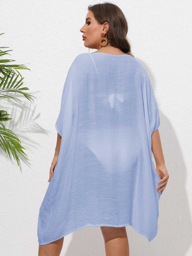 This 1960s Solid Patchwork Loose Cover-Up whispers 1960s secrets to those who notice