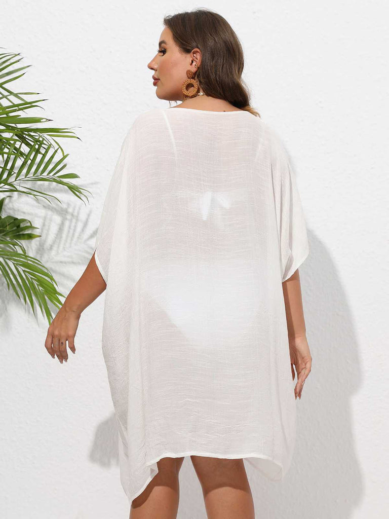 This 1960s Solid Patchwork Loose Cover-Up whispers 1960s secrets to those who notice
