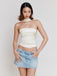 1960s Solid Satin Halter Neck Tube Top - vintage fashion, retro style