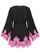 1960s Solid Satin Lace Trim Patchwork Tie Dress - vintage dress, retro fashion