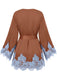 1960s Solid Satin Lace Trim Patchwork Tie Dress - vintage dress, retro fashion