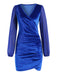 1960s Solid Sheer Sleeves V-Neck Velvet Dress — the kind of 1960s dress that makes strangers smile