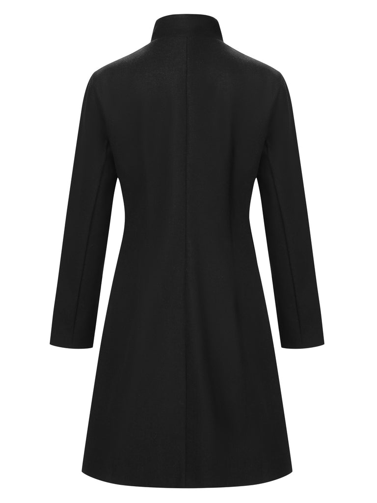 1960s Solid Stand Collar Lapel Coat, vintage coat, retro outerwear - perfect for women who love vintage and retro fashion