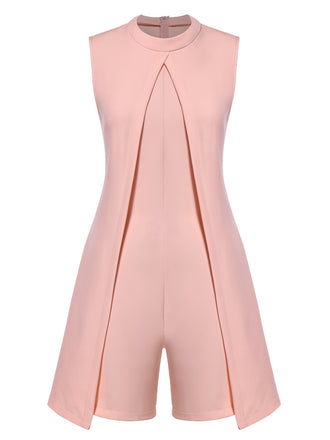 1960s Solid Collar Sleeveless Romper | 1960s | vintage romper, retro jumpsuit