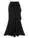 1960s Solid Tie-Up Mermaid Long Skirt, vintage skirt, retro style - perfect for women who love vintage and retro fashion